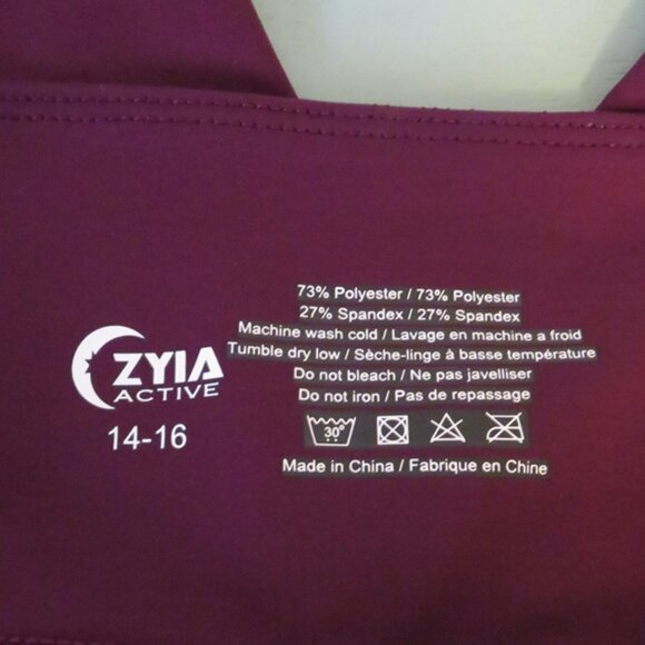 Zyia Active High Rise Crop‎ Leggings 14-16 XXL Purple Plum - Picture 6 of 7